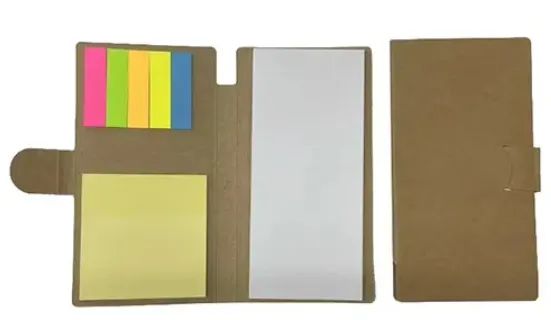 Bloco ecológico retangular com post-it.