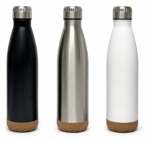 Garrafa Squeeze Térmico Base em Cortiça Em Aço Inox 560ml